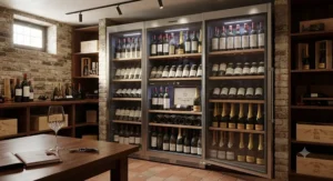 A large-capacity Liebherr wine cabinet ideal for serious wine collectors storing vintage bottles.