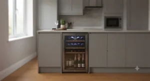 Compact under-counter wine cooler brand ideal for smaller UK apartments and flats