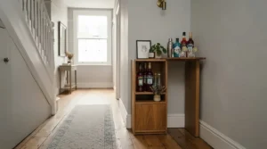 Space-saving locking wine cabinet for home ideal for smaller British apartments and flats