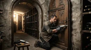 Fitting a heavy-duty wine cellar door seal for temperature control in a traditional stone-built cellar