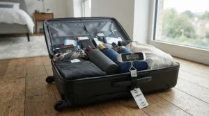 Ensuring airline baggage limits are met with a wine bottle protector bag for suitcase